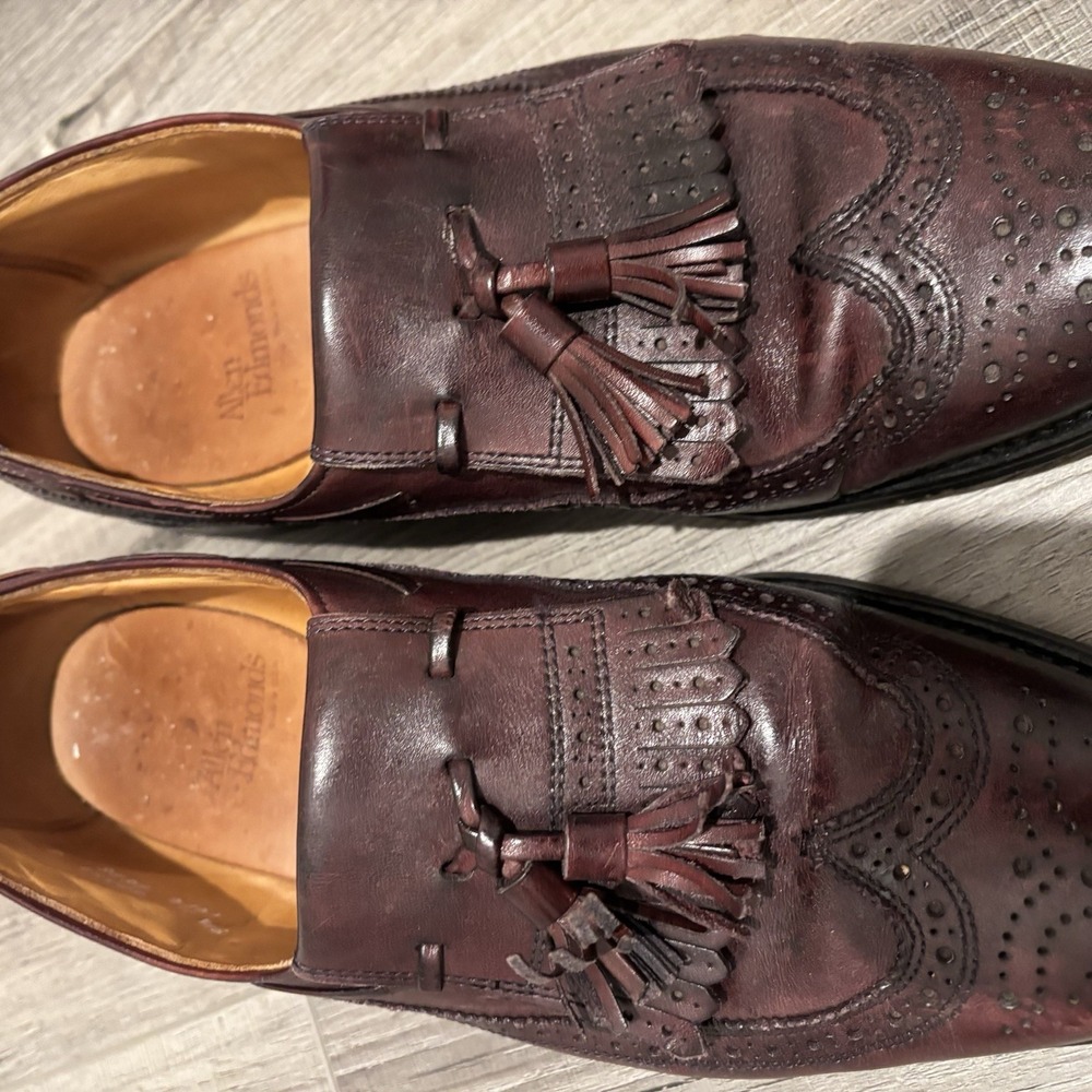 Allen Edmonds Grayson Tassel Loafers Burgundy Leather 9.5 US D - Picture 7 of 7